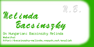 melinda bacsinszky business card